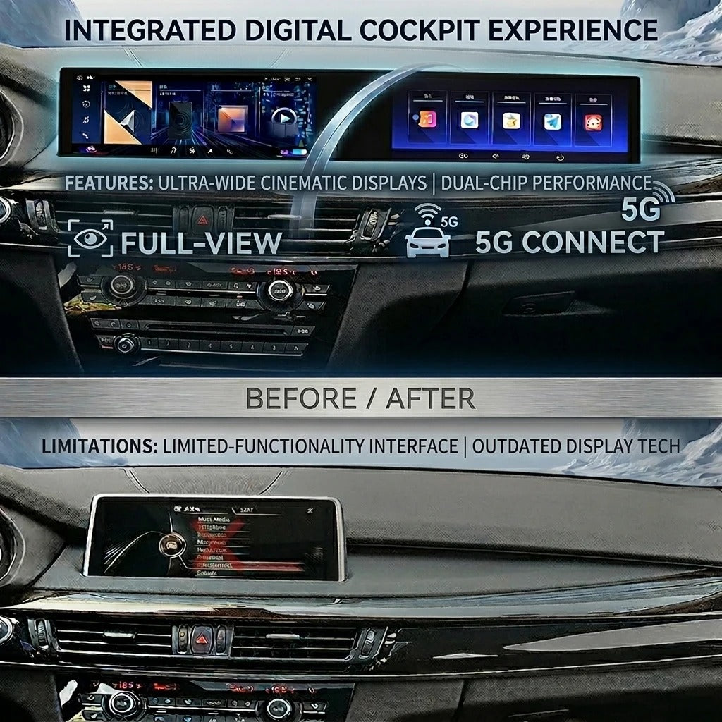21" Curved Dual Screen for BMW 7 Series F01 F02 F04 2011-2017 CIC NBT Android 13 Radio CarPlay GPS Navi Multimedia Stereo Player