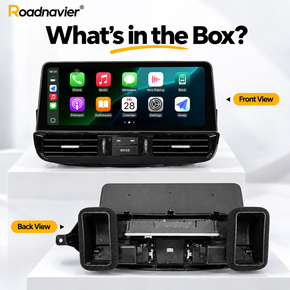 Infiniti QX50 QX55 12.3 inch Android screen front and back view