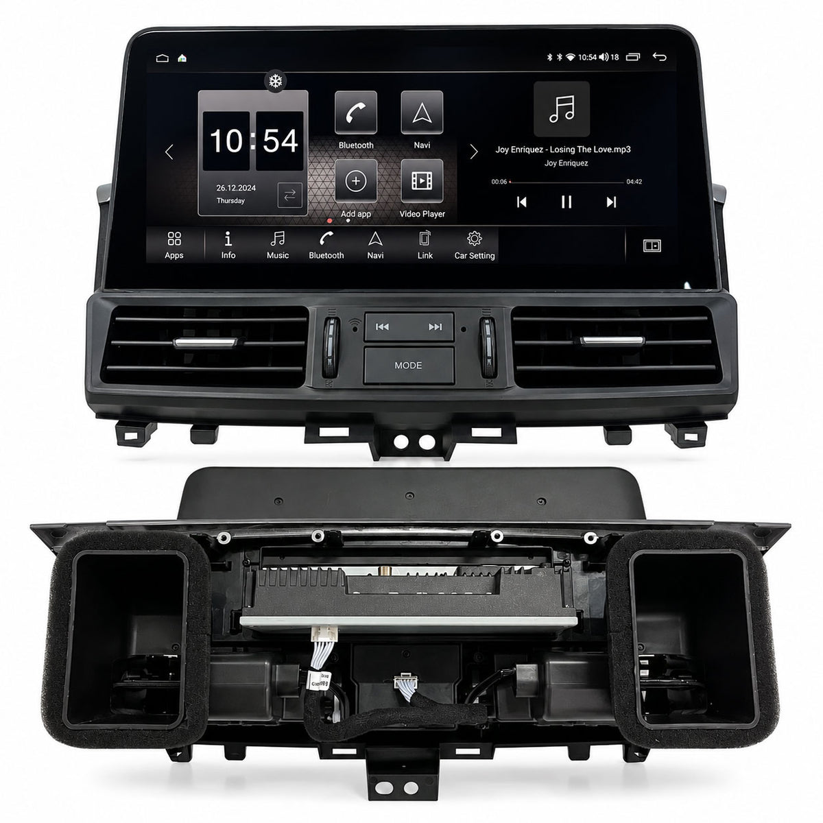 Infiniti QX60 JX35 12.3 inch Android screen front and back view