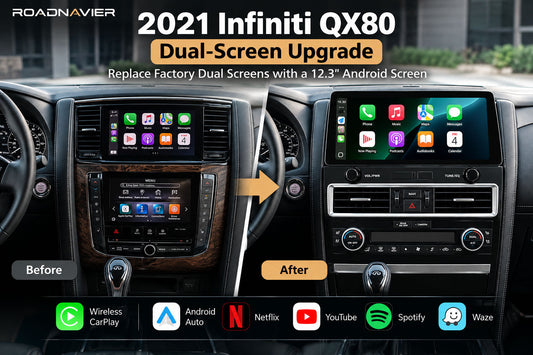 2021 Infiniti QX80 factory dual-screen to 12.3-inch Android screen upgrade