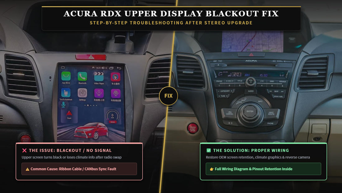 Why Your Acura RDX Top Screen Goes Black After Stereo Upgrade (And How to Fix It)