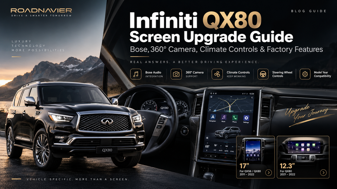 Infiniti QX80 Screen Upgrade Guide: What Happens to Bose, 360° Camera, Climate Controls and Factory Features?