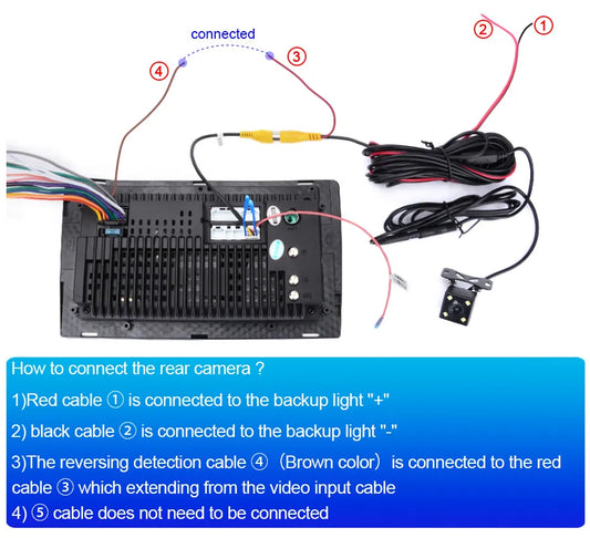 How to connect Roadnavier Aftermarket Rear camera