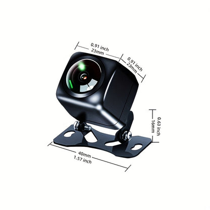 Compact dimensions and adjustable metal mounting bracket diagram for 1080P car backup camera