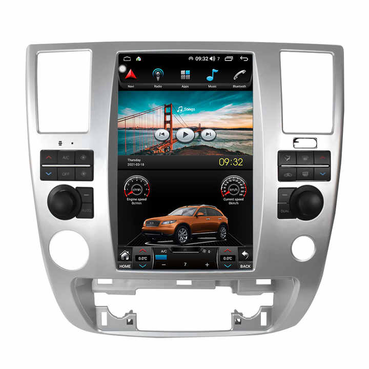 12.1-inch vertical Tesla-style Android screen installed in Nissan Armada 2011 interior