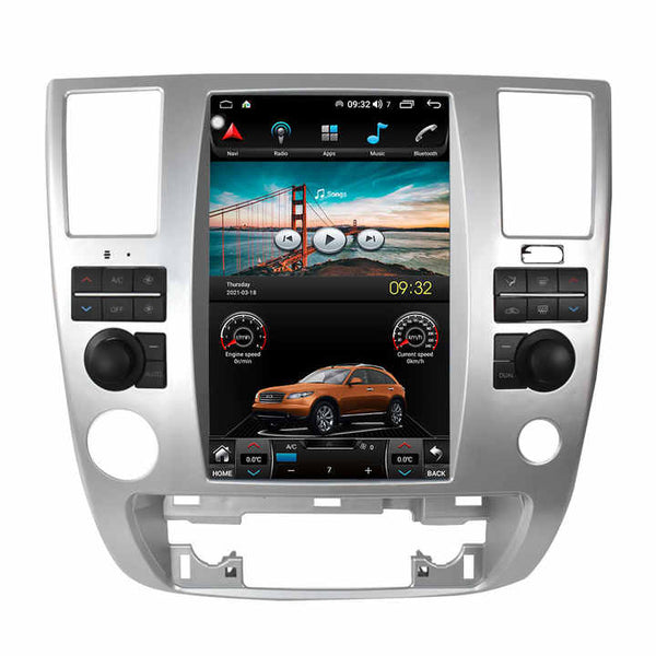 12.1-inch vertical Tesla-style Android screen installed in Nissan Armada 2011 interior