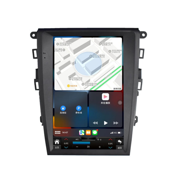 12.1 inch Tesla-style Android head unit for Ford Fusion 2013–2018 with wireless CarPlay