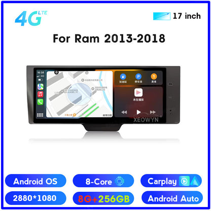 Dodge Ram 1500/2500/3500 | 2013–2018 | 17" Passenger Screen — Wireless CarPlay, 8-Core