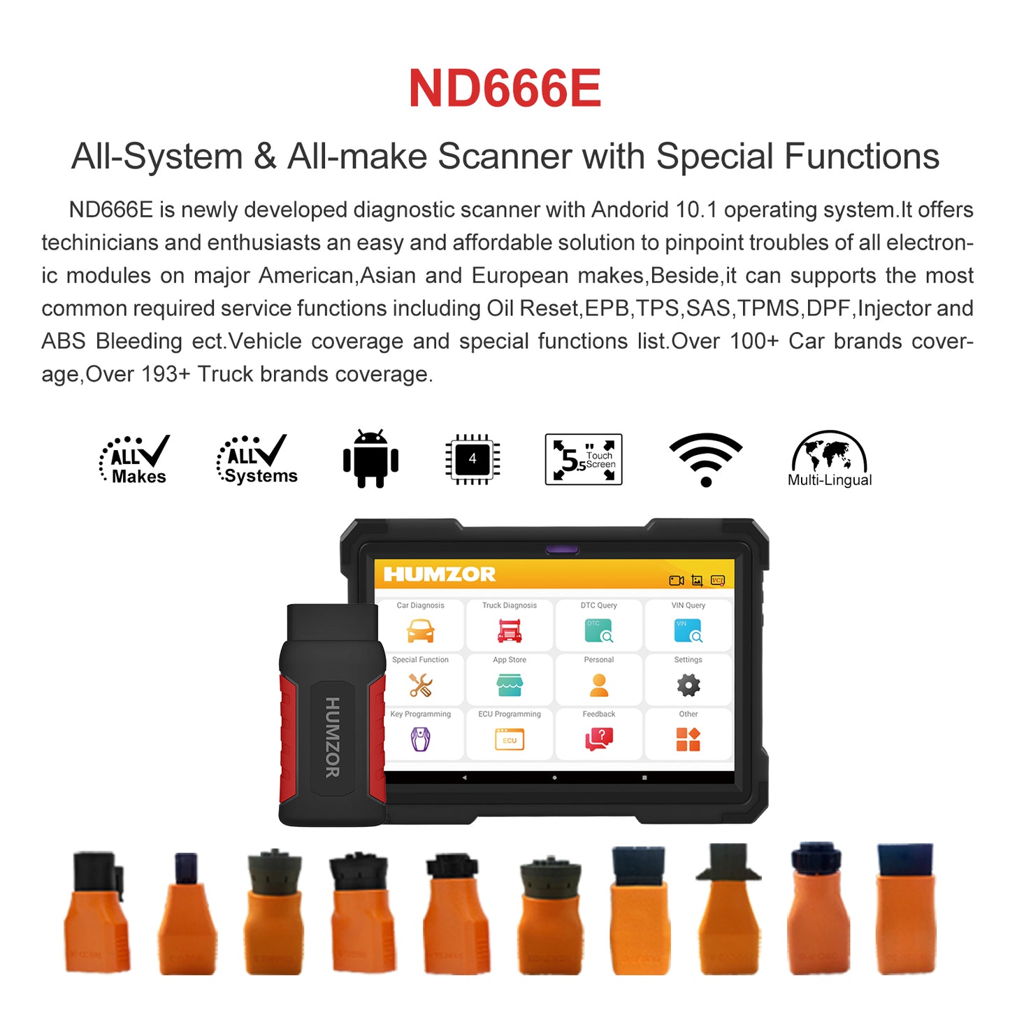 Universal OBD2 Diagnostic Scanner — Gas & Diesel, Fault Code Reader