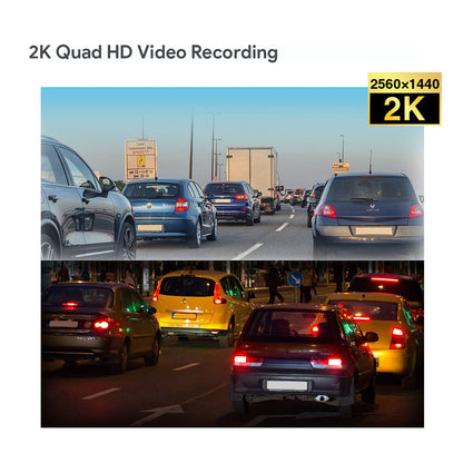 2K Quad HD 1440P high resolution dash cam day and night road video recording quality