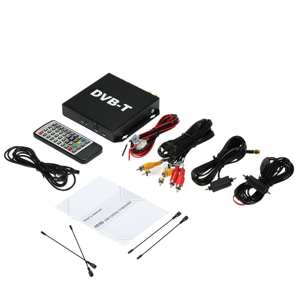 Roadnavier DVB-T998A Dual Tuner Digital TV Box - High-Speed DVB-T TV Tuner for Cars (160km/h)