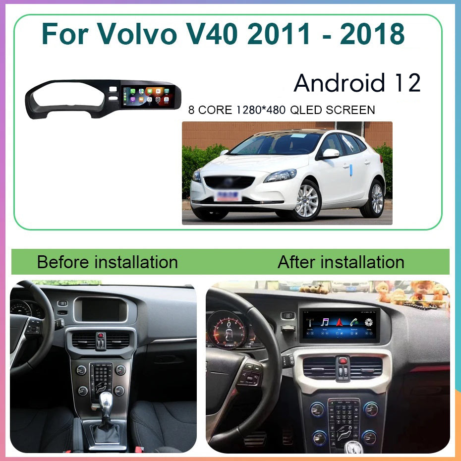 Volvo V40 Android 14 Head Unit 8.8" | Wireless CarPlay GPS | 2011–2018