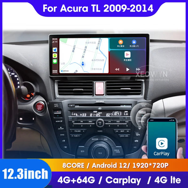 Android 12 For Honda Acura TL 2009 10 11 12 2013 14 128gb Android Multimedia  Car Radio Audio GPS apple carplay auto