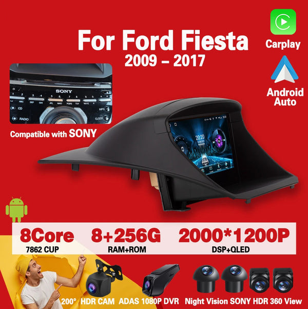 Car Radio Carplay For Ford Fiesta Sony Mk 6 2008-2019  Android   Multimedia Video Player touch screen Auto stereo  Navigation ford fiesta android auto ford fiesta android radio ford fiesta carplay