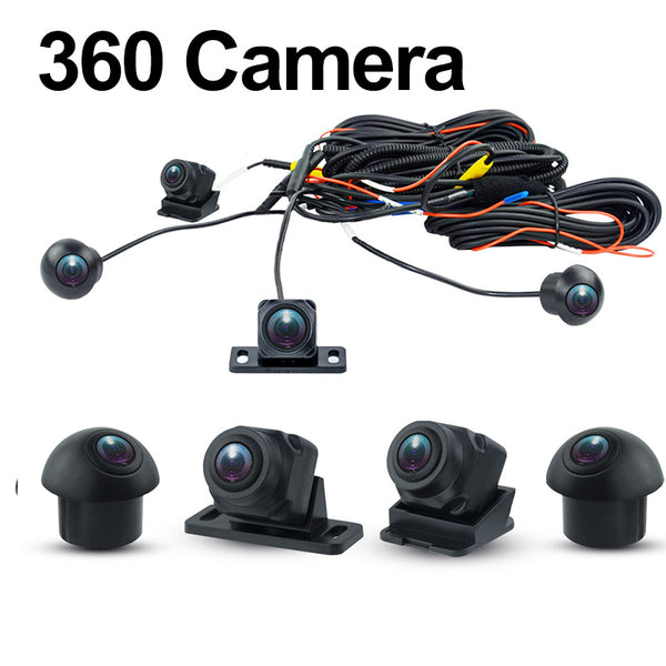 Cámara de coche 360 ​​vista panorámica envolvente 1080P AHD derecha + izquierda + frontal + sistema de cámara de visión trasera para Android Auto Radio visión nocturna