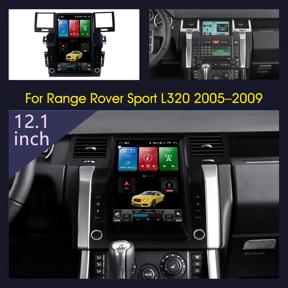 12.1″ Tesla-Style Android 14 Screen for Range Rover Sport L320 2005–2009