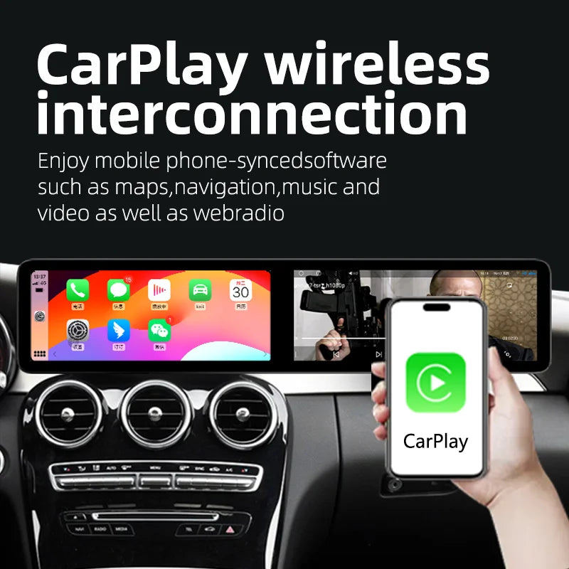 Mercedes C-Class W205 / GLC X253 | 2015–2022 | 24.6" Android Screen — Dual Screen, Wireless CarPlay