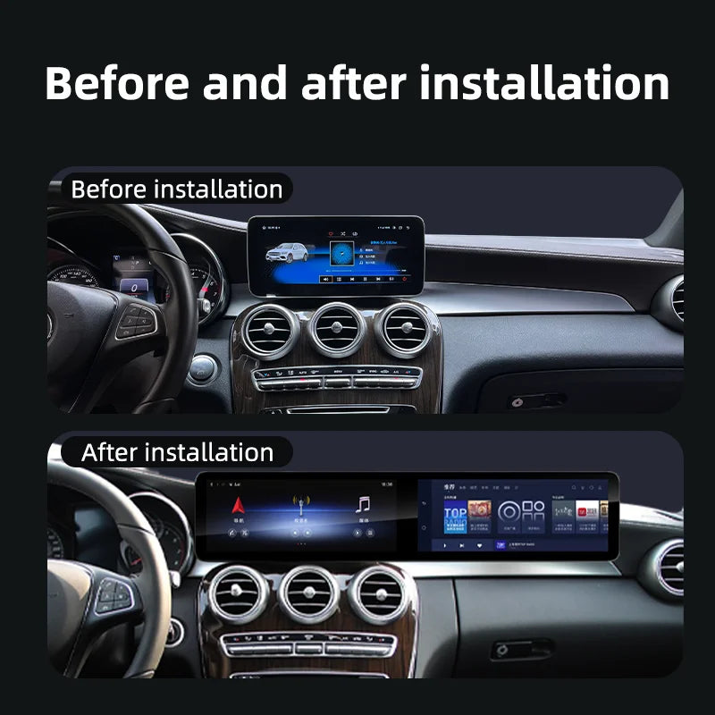 Mercedes C-Class W205 / GLC X253 | 2015–2022 | 24.6" Android Screen — Dual Screen, Wireless CarPlay