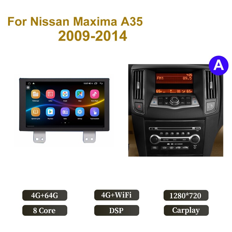 Navitech Android 12 Car Radio Multimedia Player for nissan maxima A35 7th 2009-2014  Car Stereo Autoradio Auto Audio Carplay