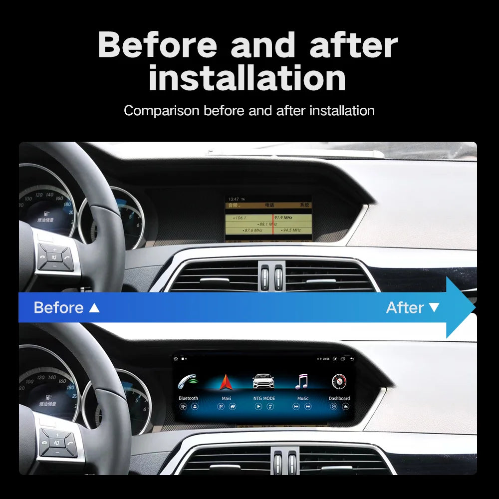 Mercedes C-Class W204 | 2011–2014 | 8.8" Android Screen — Wireless CarPlay & Android Auto