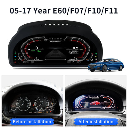 Auto-Geschwindigkeitsmesser für Auto-Head-Up-LCD-Dashboard Digitaler Tachometer Instrumentencluster für BMW 5 Series E60 F10 F11 GT F07 