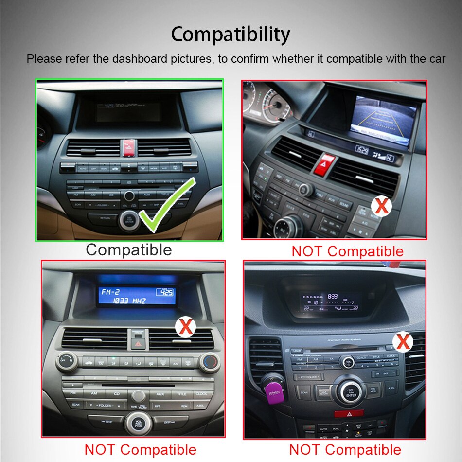 Honda Accord CL7/CL9 | 2008–2013 | 10.25" Android Screen — Wireless CarPlay & Android Auto