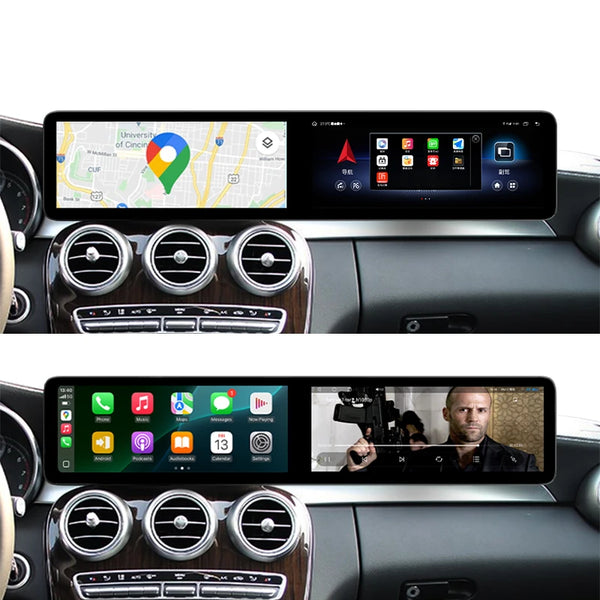 24.6 Inch 8 Core Screen Navigation Carplay for Mercedes C W205 GLC X253 CLA GLA  2015-2022 Auto Multimedia Radio