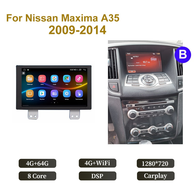Navitech Android 12 Car Radio Multimedia Player for nissan maxima A35 7th 2009-2014  Car Stereo Autoradio Auto Audio Carplay