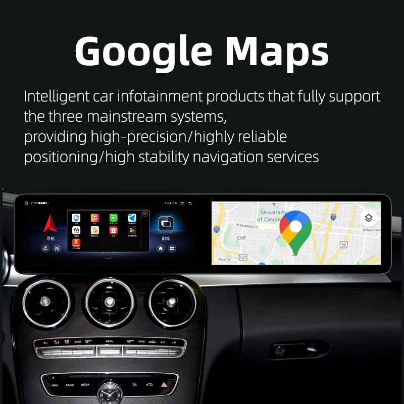 Mercedes C-Class W205 / GLC X253 | 2015–2022 | 24.6" Android Screen — Dual Screen, Wireless CarPlay