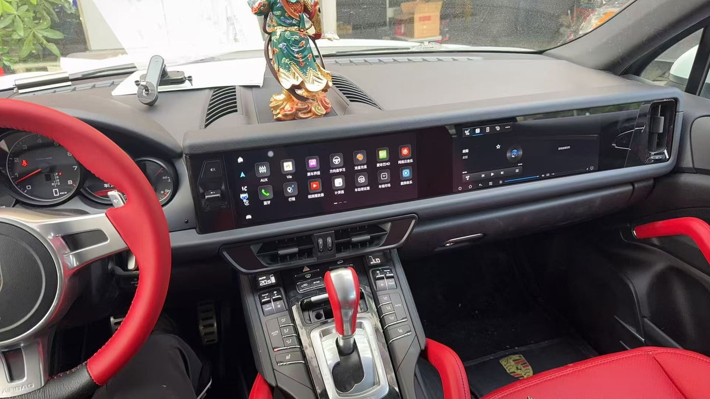 Unidad principal Android 13 de doble pantalla para Porsche Cayenne (2010-2017) | CarPlay inalámbrico 