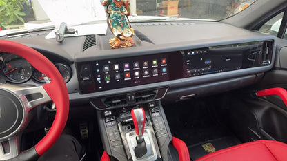 Unidad principal Android 13 de doble pantalla para Porsche Cayenne (2010-2017) | CarPlay inalámbrico 