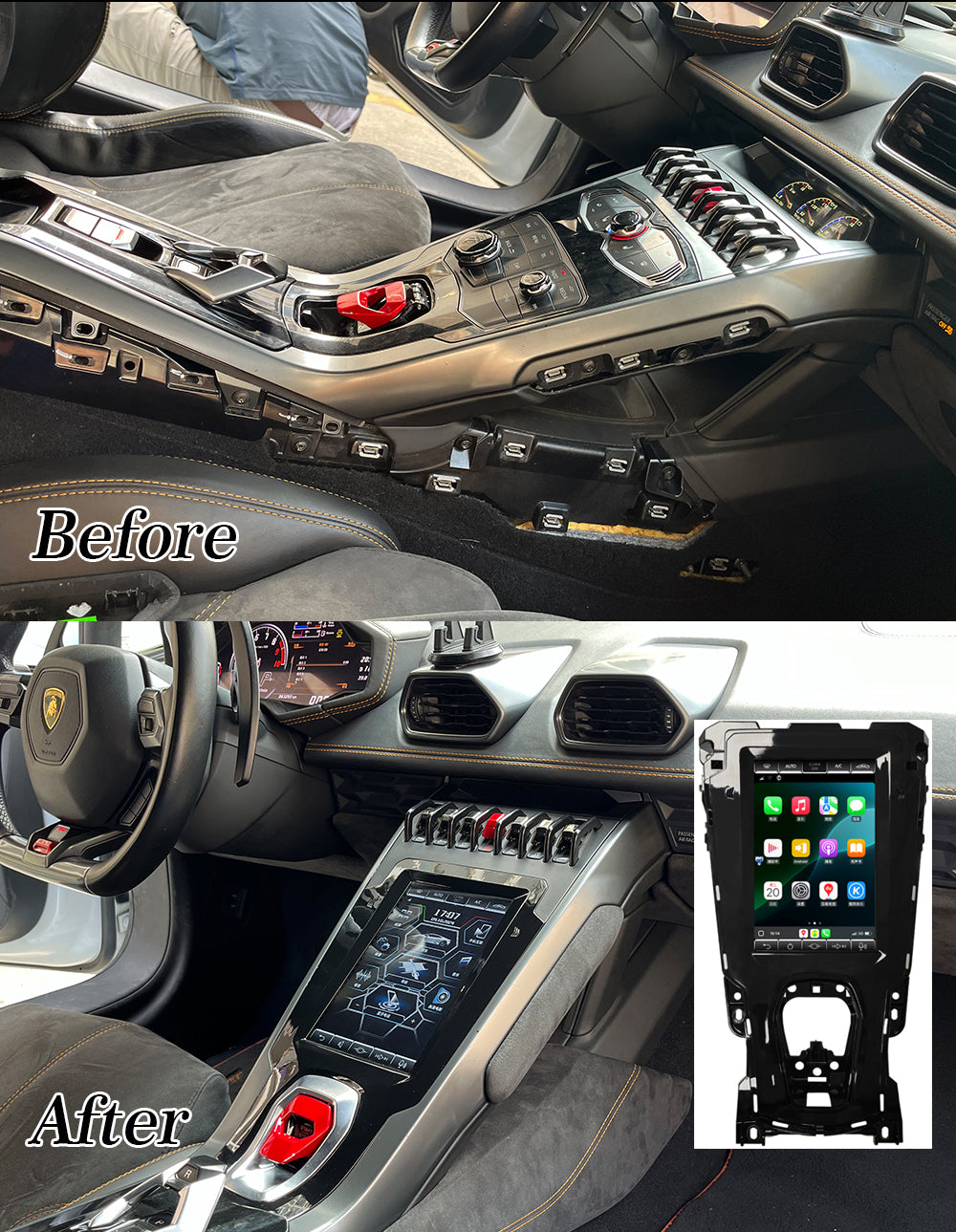 8,4 "Android 13 Auto Radio Für Lamborghini Huracan EVO STO 2014-2018 Multimedia Audio Stereo Steuergerät Player GPS Navi Wifi Bildschirm