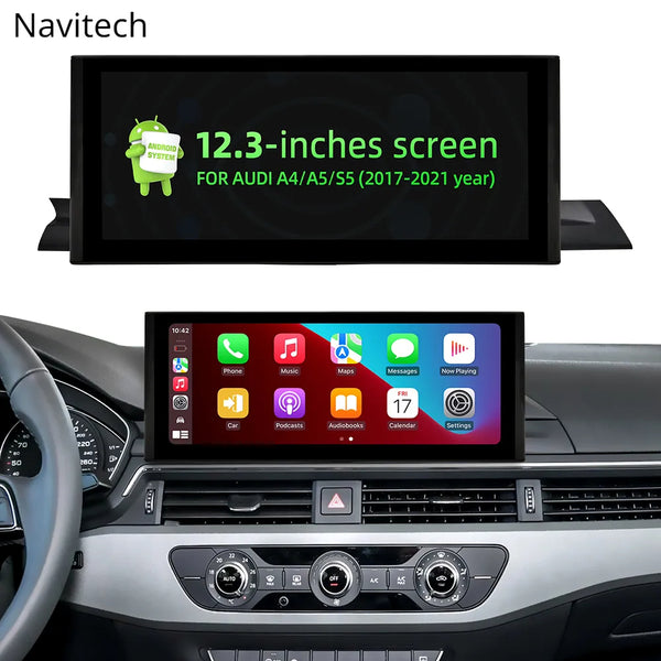 12.3Inch Car Navigation Auto Radio Carplay Touch Screen For Audi A4 b9 b8 2016 - 2021