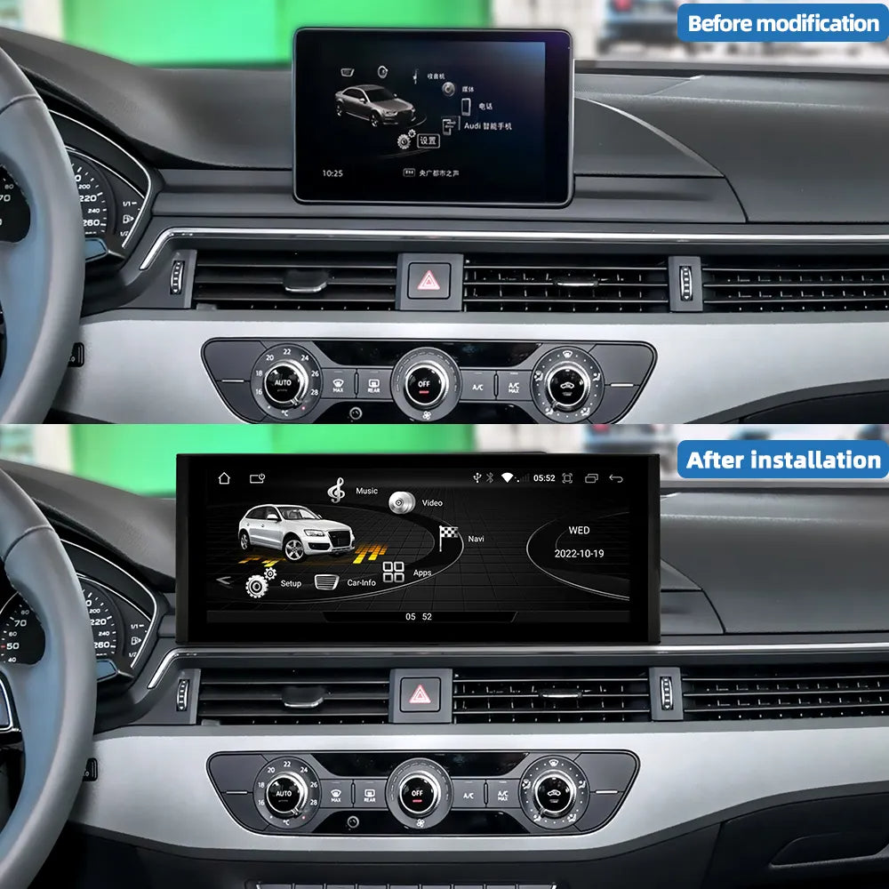 Audi A4 B8/B9 | 2016–2021 | 12.3" Android Screen — Wireless CarPlay & Android Auto