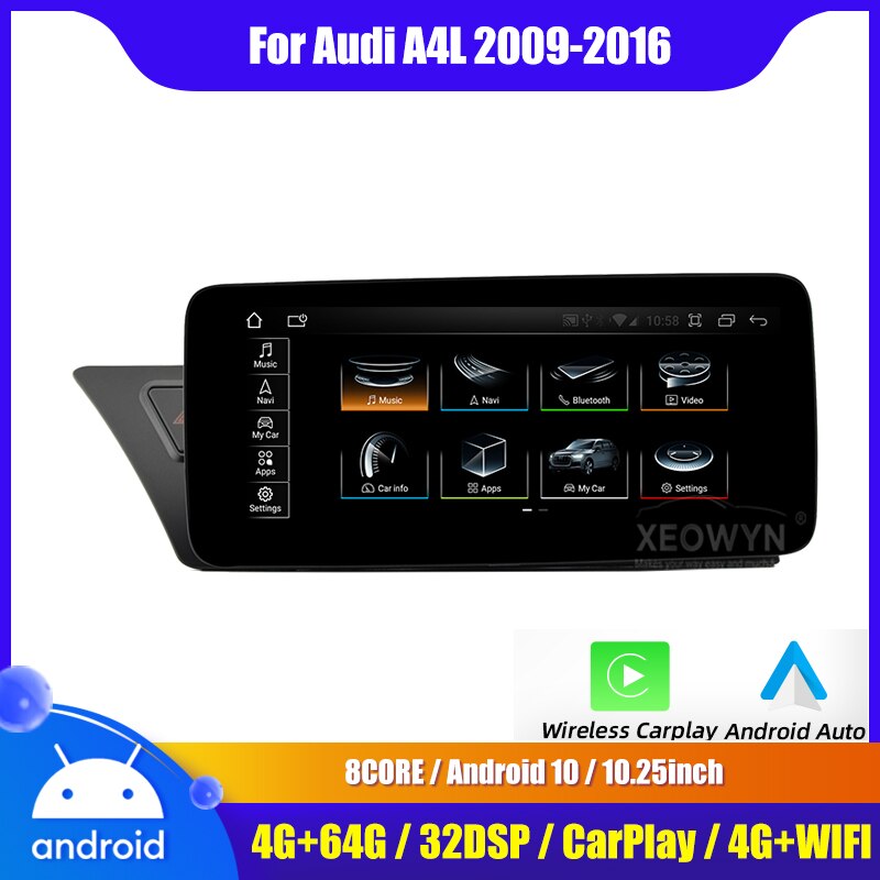 Audi A4 / A5 | 2009–2016 | 10.25" Android Screen — RHD, Wireless CarPlay