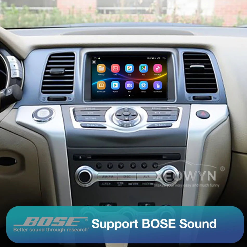 Radio con Android 12 para Nissan Murano Z51 (2008-2016), IPS, 1280 x 720P, estéreo, multimedia, 360 grados, panorámica, CarPlay, unidad principal automática, DSP, DVD