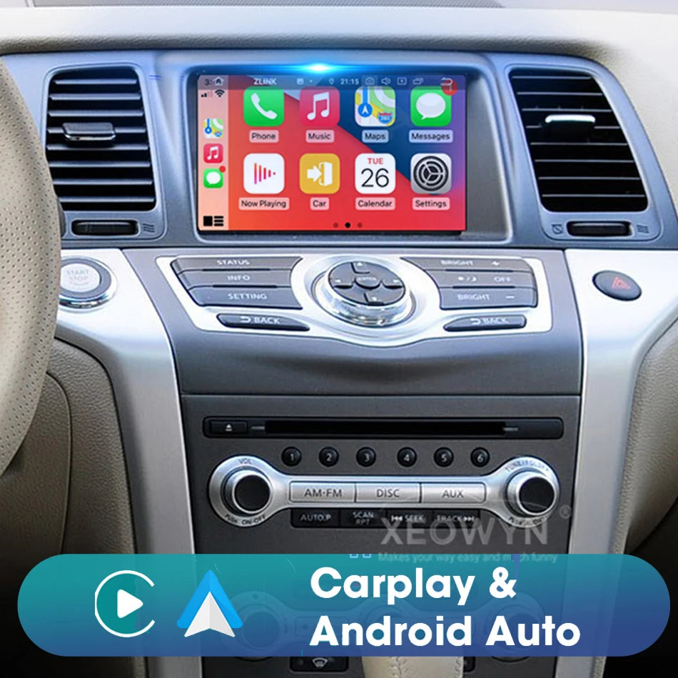 Radio con Android 12 para Nissan Murano Z51 (2008-2016), IPS, 1280 x 720P, estéreo, multimedia, 360 grados, panorámica, CarPlay, unidad principal automática, DSP, DVD