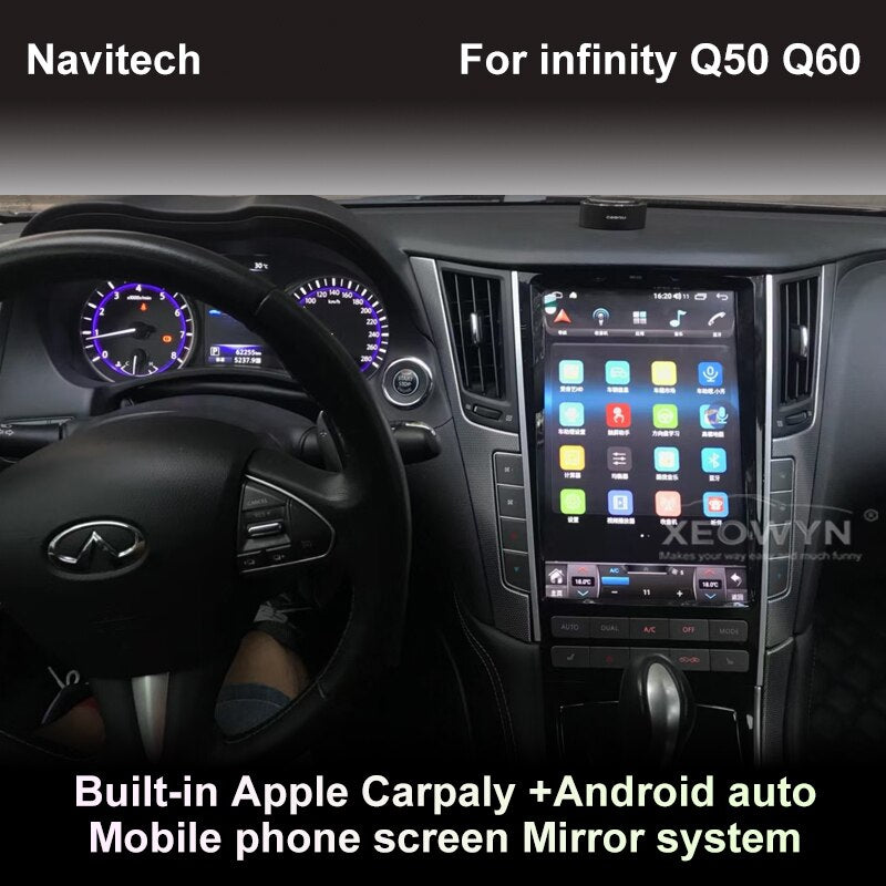 Para Infiniti FQ50 Q50L Q50S Q60 Q60s 2014-2019 Android 12,0 Octa Core 6 + 128G reproductor Multimedia para coche receptor estéreo Radio carplay 
