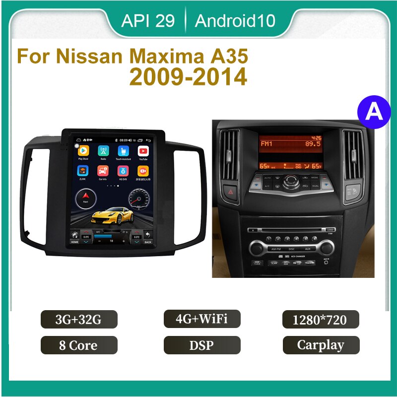 Vertikaler Bildschirm Android 12 Autoradio Multimedia-Player für Nissan Maxima A35 2009-2014 Stereo Autoradio Auto Audio Carplay