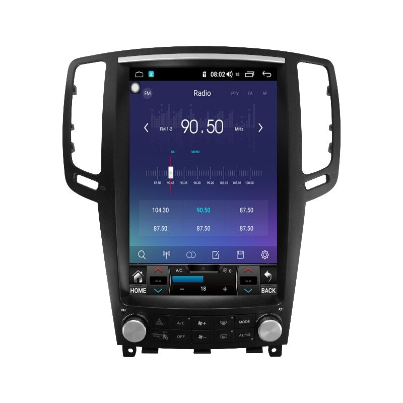 Infiniti G35 Android 13 vertical screen radio front view