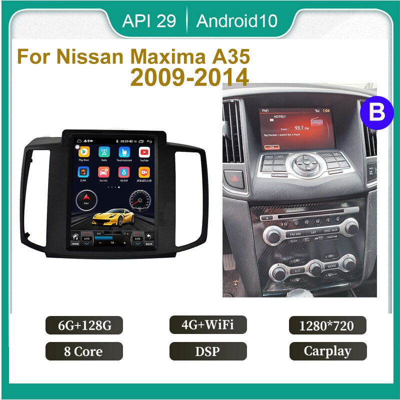 Vertikaler Bildschirm Android 12 Autoradio Multimedia-Player für Nissan Maxima A35 2009-2014 Stereo Autoradio Auto Audio Carplay