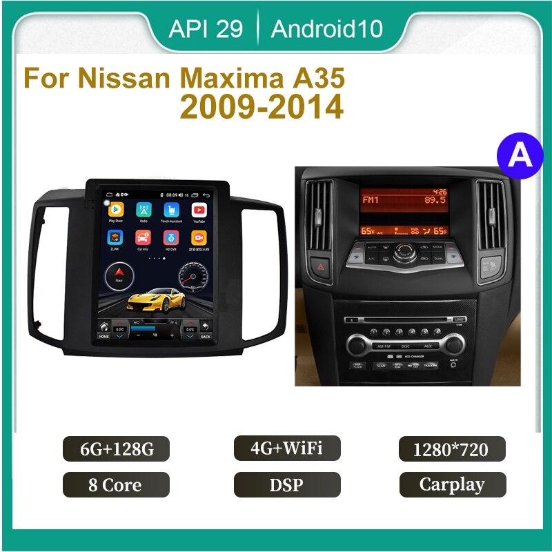 Vertikaler Bildschirm Android 12 Autoradio Multimedia-Player für Nissan Maxima A35 2009-2014 Stereo Autoradio Auto Audio Carplay