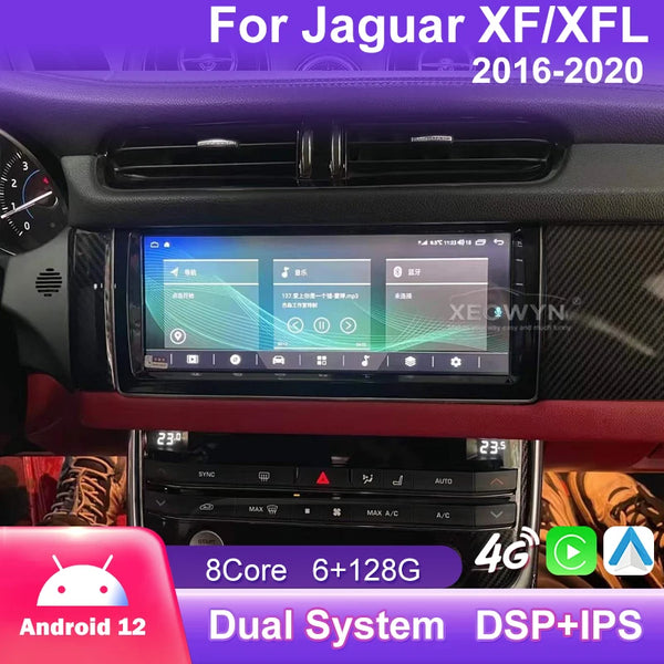 Android 13 Car Radio Multimedia GPS Navigation Head Unit Stereo Receiver Screen Display For Jaguar XF XFL 2016-2020