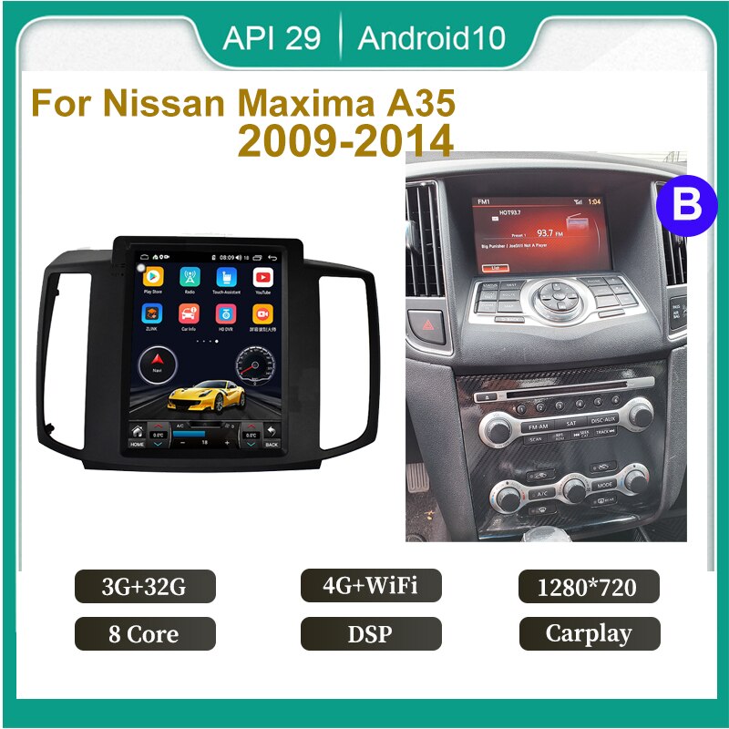 Vertikaler Bildschirm Android 12 Autoradio Multimedia-Player für Nissan Maxima A35 2009-2014 Stereo Autoradio Auto Audio Carplay