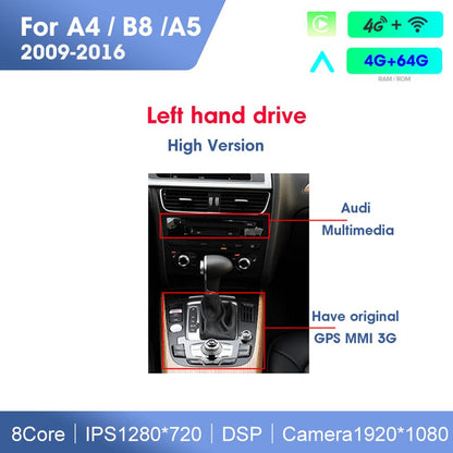 Audi A4 / A5 | 2009–2016 | 10.25" Android Screen — RHD, Wireless CarPlay
