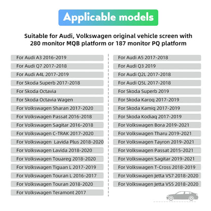 Dynamic Trajectory Rear Camera — VW / Audi MQB/PQ Platform, Plug & Play