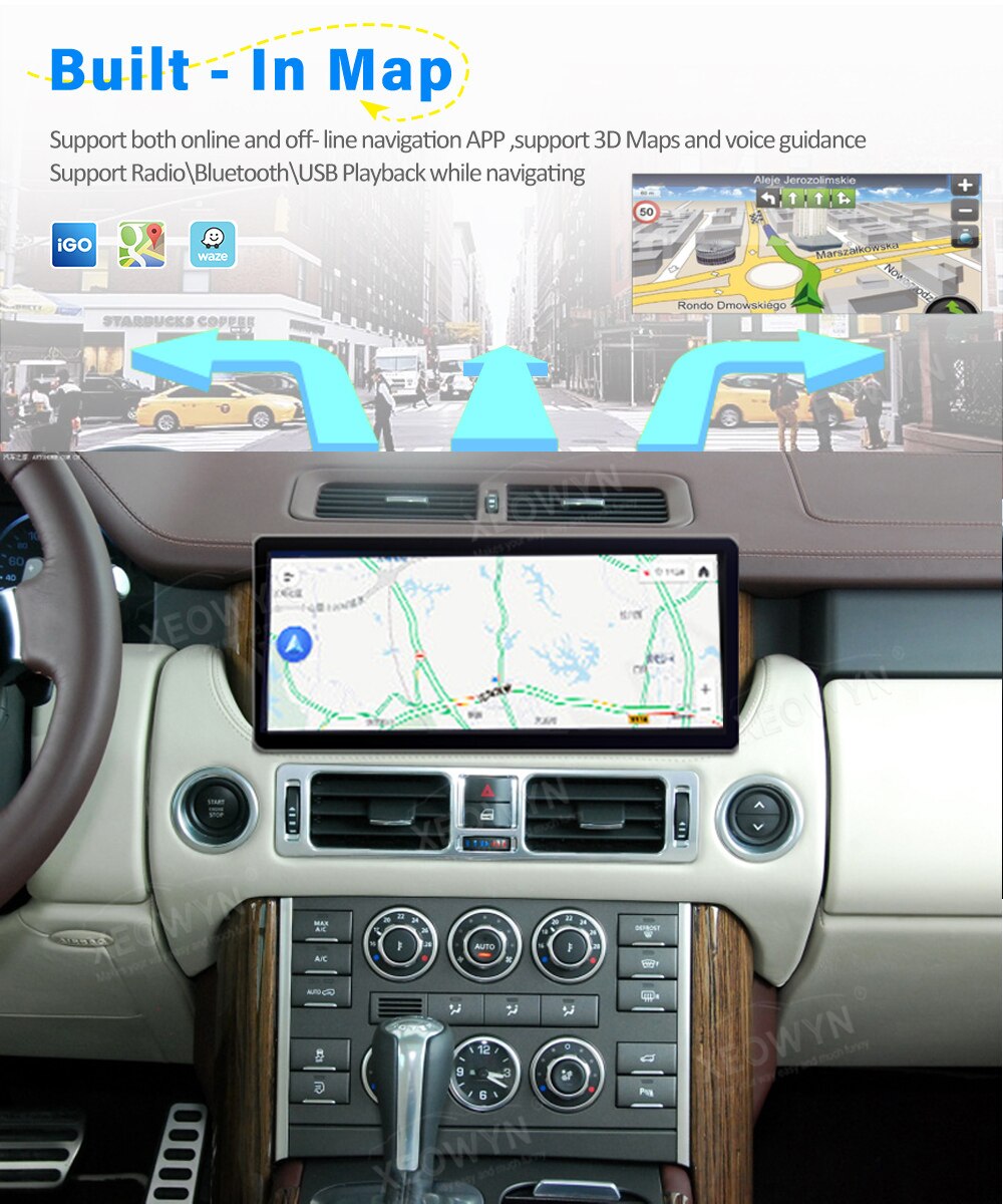 Range Rover L322 | 2002–2012 | 12.3" Android Screen — Wireless CarPlay & Android Auto