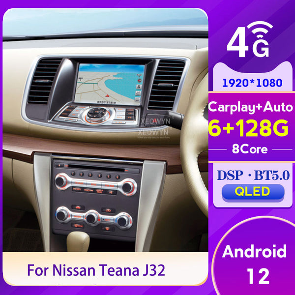 Android 12 para Nissan Teana J32 Cederic 2008 -2013 auto Radio Multimedia reproductor de vídeo navegación GPS Android Auto BT Carplay