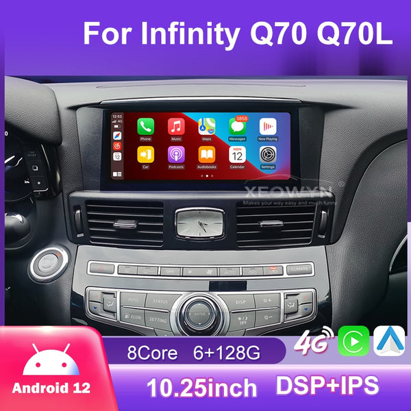 Reproductor Multimedia de Radio para coche Android 12 para Infiniti Q70 Q70L M25 M35 2013-2021 grabadora de cinta de Audio de coche navegador estéreo GPS