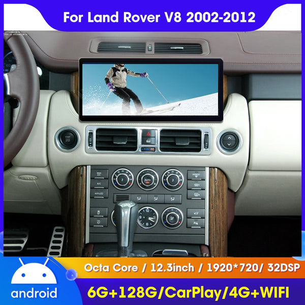 Reproductor Multimedia Android 12, Radio para coche Land Range Rover V8 L322 2002-2012, navegación GPS, Carplay inalámbrico, estéreo de 12,3 pulgadas 